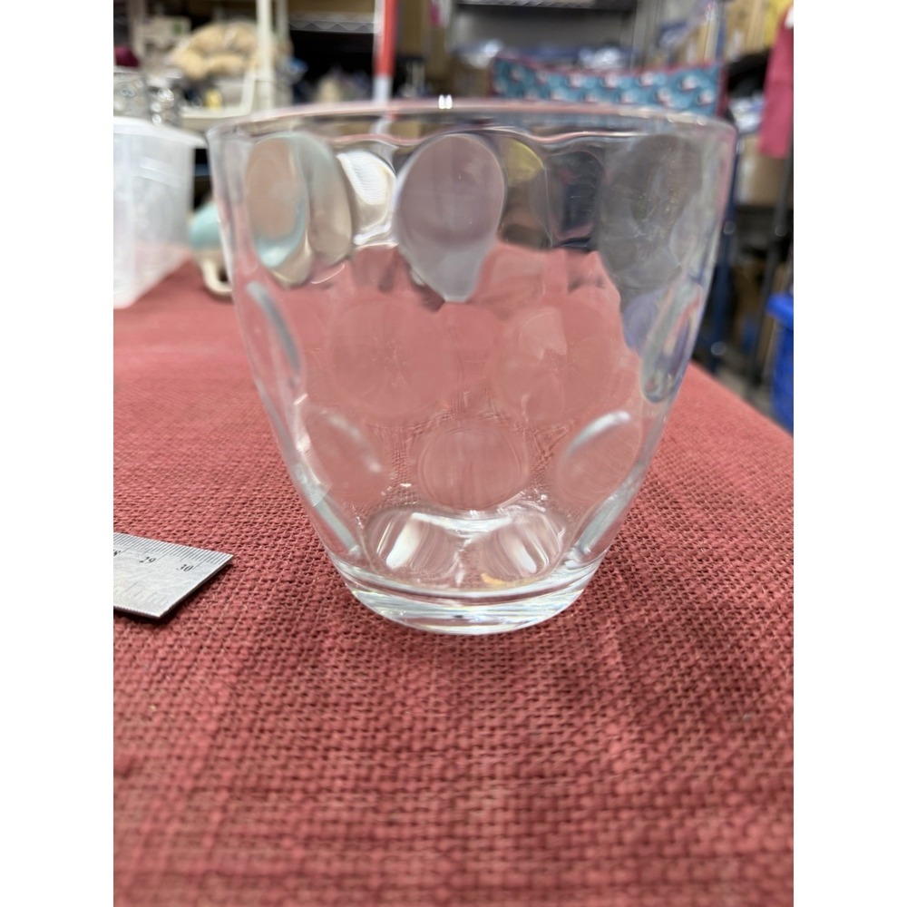 Pasabahce Optic Polka Dot Clear Old Fashioned Whiskey Tumbler Glass